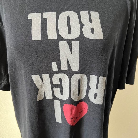 EUC John Varvatos I love Rock N Roll Tee Men's Large Black Cotton - Picture 2 of 9